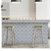 Papel de Parede Arabesco Geom�trico Cinza e Br Adesivo Imperme�vel Decora��o de Ambientes