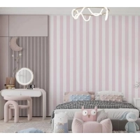 Papel de Parede Listrado Rosa Adesivo com Textura Quarto Menina Bebe Infantil