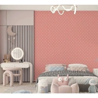 Papel de Parede Infantil Poa Rosa Rolo de At� 5metros Revestimento Parede Adesivo Quarto Menina