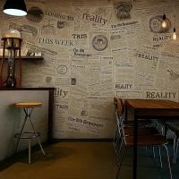Papel de Parede Jornal Antigo ?adesivo Retr� Lav�vel para Decora��o de Casa e Ambientes