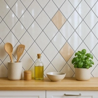 Papel de Parede Geom�trico Losangos 5,00x60cm? Adesivo Lav�vel para Cozinha e Banheiro