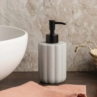 Porta Sabonete L�quido Granilite Geometric Cinza 300ml em Cer�mica Dispense Moderno -lyor