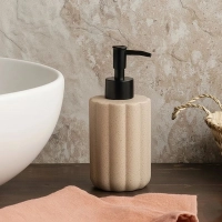 Porta Sabonete L�quido Granilite Geometric Nude 300ml em Cer�mica Dispense Moderno -lyor