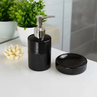Conjunto Banheiro Lavabo Cer�mica Preto Wolff Ess�ncia 2 P�s