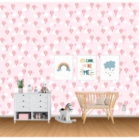 Papel de Parede Infantil Bal�es Adesivo Textura Decorativo para Quarto de Menina