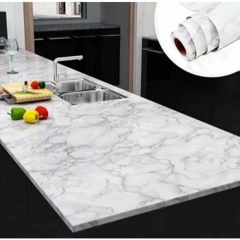 Papel de Parede M�rmore Cinza Claro � Adesivo Lav�vel para Banheiro Cozinha e Paredes