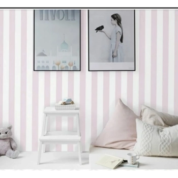 Papel de Parede Listrado Rosa Adesivo com Textura Quarto Menina Bebe Infantil