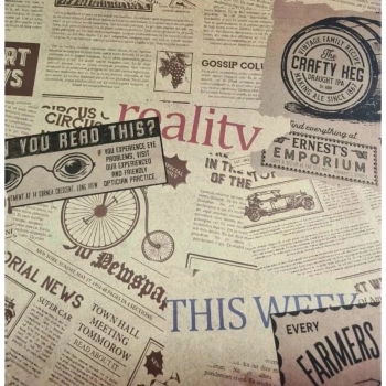 Papel de Parede Jornal Antigo ?adesivo Retr� Lav�vel para Decora��o de Casa e Ambientes