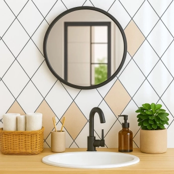 Papel de Parede Geom�trico Losangos 5,00x60cm? Adesivo Lav�vel para Cozinha e Banheiro