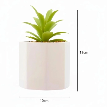 Kit 2 Vaso Cimento Branco Decorativo Acompanha Planta Flores Plantas Wolff