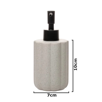 Porta Sabonete L�quido Granilite Geometric Cinza 300ml em Cer�mica Dispense Moderno -lyor