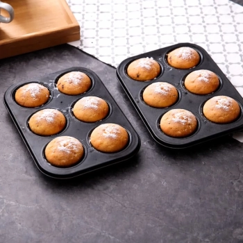 Kit 2 Formas Cupcake P�o de Queijo Empada Bolinho Antiaderente 6 Cavidades
