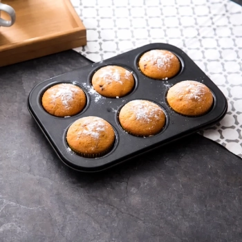 Kit 2 Formas Cupcake P�o de Queijo Empada Bolinho Antiaderente 6 Cavidades