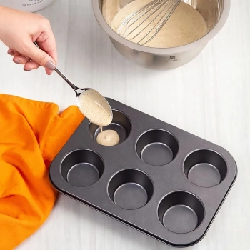 Kit 2 Formas Cupcake P�o de Queijo Empada Bolinho Antiaderente 6 Cavidades