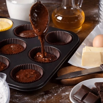 Kit 2 Formas Cupcake P�o de Queijo Empada Bolinho Antiaderente 12 Cavidades