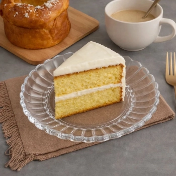 Prato de Sobremesa para Servir Bolo Doces 20cm em Vidro P�tala