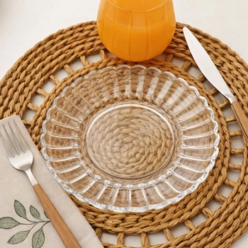 Prato de Sobremesa para Servir Bolo Doces 20cm em Vidro P�tala